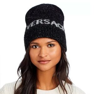 Versace Metallic Knit Beanie
